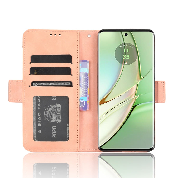 For Motorola Edge 40 Skin Feel Calf Texture Card Slots Leather Phone Case(Pink) - Motorola Cases by PMC TechLife | Online Shopping South Africa | PMC TechLife | Buy Now Pay Later Mobicred
