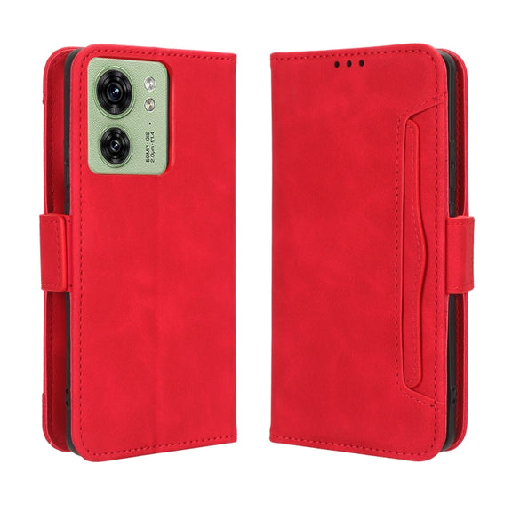 For Motorola Edge 40 Skin Feel Calf Texture Card Slots Leather Phone Case(Red)