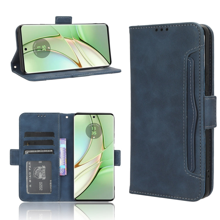 For Motorola Edge 40 Skin Feel Calf Texture Card Slots Leather Phone Case(Blue) - Motorola Cases by PMC TechLife | Online Shopping South Africa | PMC TechLife | Buy Now Pay Later Mobicred