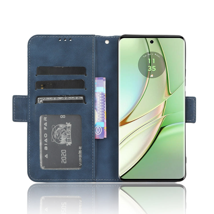 For Motorola Edge 40 Skin Feel Calf Texture Card Slots Leather Phone Case(Blue) - Motorola Cases by PMC TechLife | Online Shopping South Africa | PMC TechLife | Buy Now Pay Later Mobicred