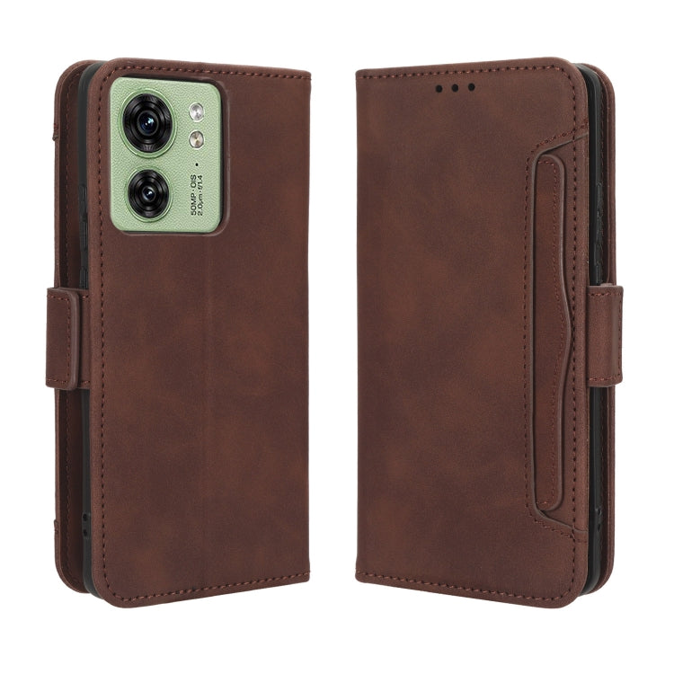 For Motorola Edge 40 Skin Feel Calf Texture Card Slots Leather Phone Case(Brown) - Motorola Cases by PMC TechLife | Online Shopping South Africa | PMC TechLife | Buy Now Pay Later Mobicred