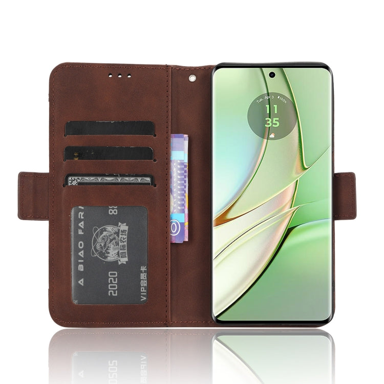 For Motorola Edge 40 Skin Feel Calf Texture Card Slots Leather Phone Case(Brown) - Motorola Cases by PMC TechLife | Online Shopping South Africa | PMC TechLife | Buy Now Pay Later Mobicred