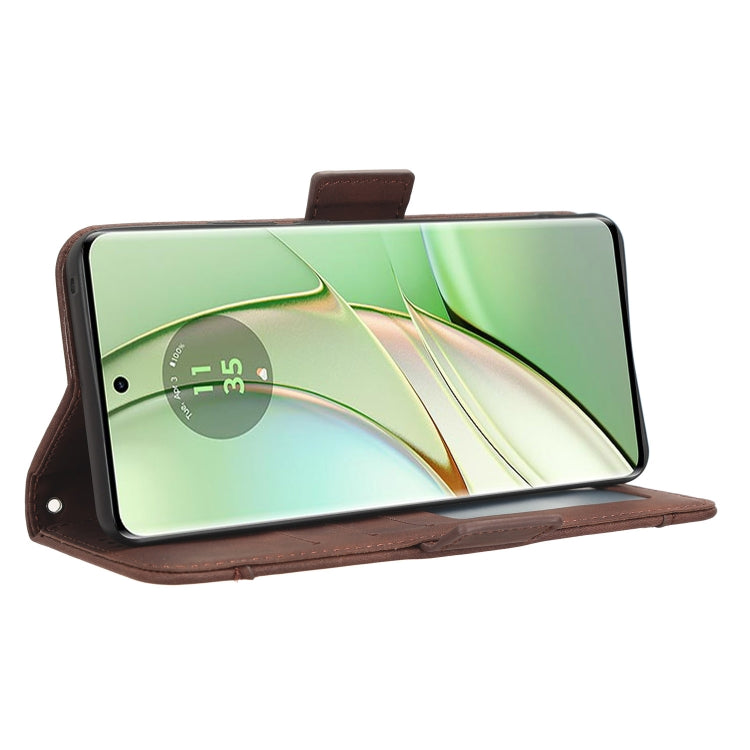 For Motorola Edge 40 Skin Feel Calf Texture Card Slots Leather Phone Case(Brown) - Motorola Cases by PMC TechLife | Online Shopping South Africa | PMC TechLife | Buy Now Pay Later Mobicred