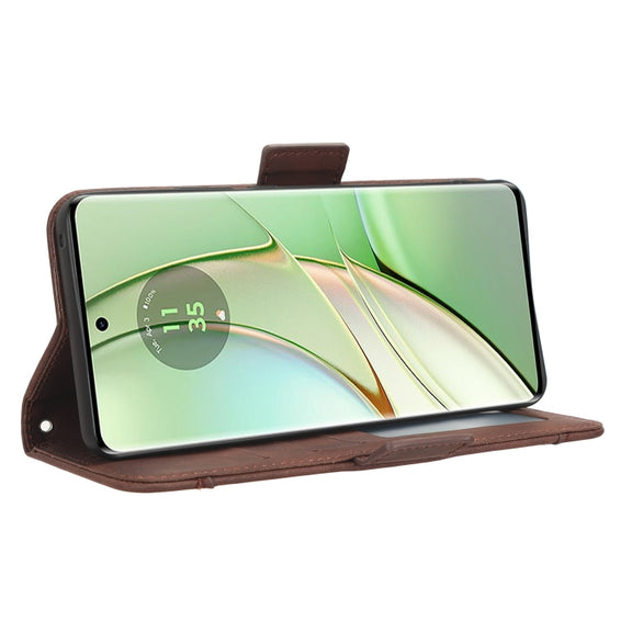 For Motorola Edge 40 Skin Feel Calf Texture Card Slots Leather Phone Case(Brown)