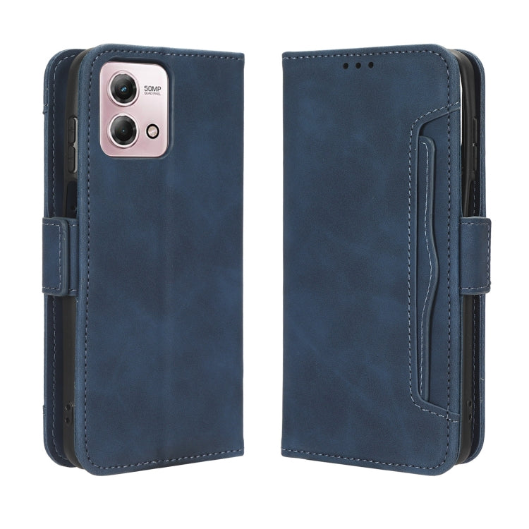 For Motorola Moto G Stylus 4G 2023 Skin Feel Calf Texture Card Slots Leather Phone Case(Blue) - Motorola Cases by PMC TechLife | Online Shopping South Africa | PMC TechLife | Buy Now Pay Later Mobicred