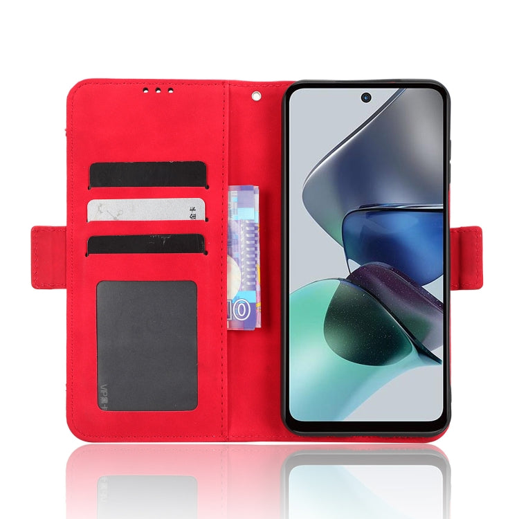 For Motorola Moto G53 / G13 Skin Feel Calf Texture Card Slots Leather Phone Case(Red) - Motorola Cases by PMC TechLife | Online Shopping South Africa | PMC TechLife | Buy Now Pay Later Mobicred