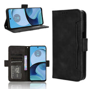 For Motorola Moto G14 4G Skin Feel Calf Texture Card Slots Leather Phone Case(Black)