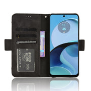 For Motorola Moto G14 4G Skin Feel Calf Texture Card Slots Leather Phone Case(Black)
