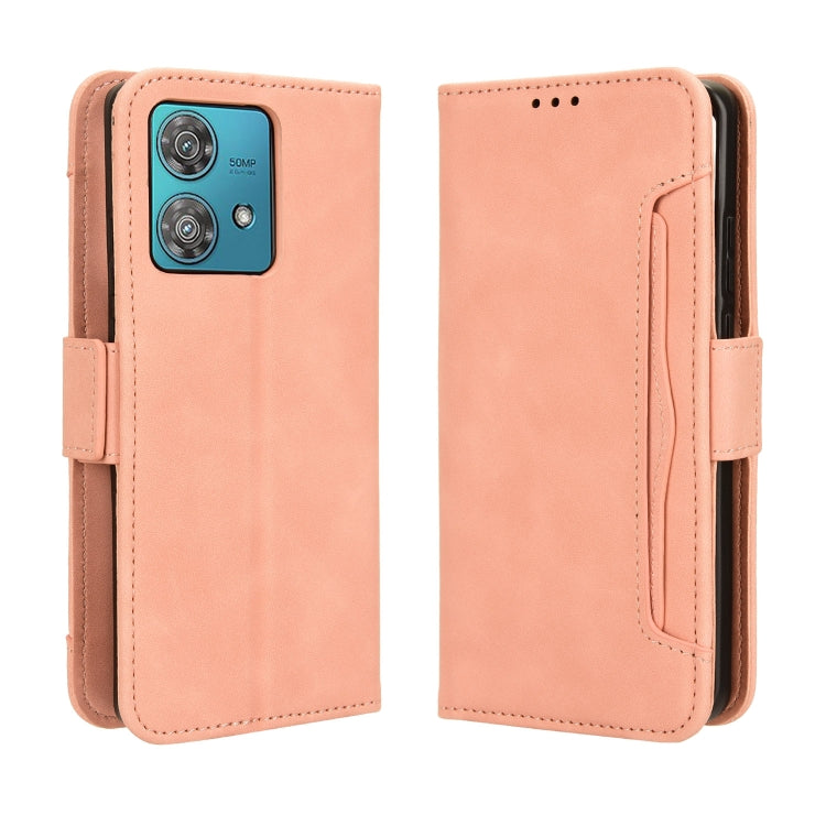 For Motorola Edge 40 Neo 5G Skin Feel Calf Texture Card Slots Leather Phone Case(Pink)