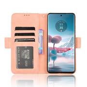 For Motorola Edge 40 Neo 5G Skin Feel Calf Texture Card Slots Leather Phone Case(Pink)