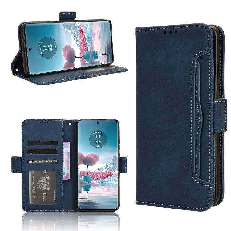 For Motorola Edge 40 Neo 5G Skin Feel Calf Texture Card Slots Leather Phone Case(Blue) - Motorola Cases by PMC TechLife | Online Shopping South Africa | PMC TechLife | Buy Now Pay Later Mobicred