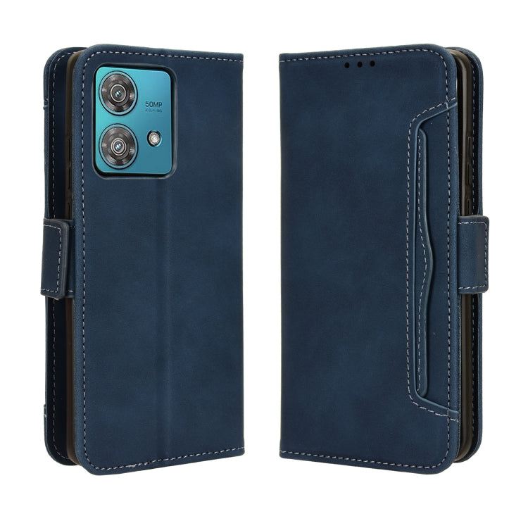 For Motorola Edge 40 Neo 5G Skin Feel Calf Texture Card Slots Leather Phone Case(Blue) - Motorola Cases by PMC TechLife | Online Shopping South Africa | PMC TechLife | Buy Now Pay Later Mobicred