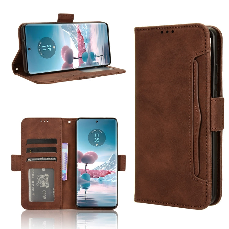 For Motorola Edge 40 Neo 5G Skin Feel Calf Texture Card Slots Leather Phone Case(Brown) - Motorola Cases by PMC TechLife | Online Shopping South Africa | PMC TechLife | Buy Now Pay Later Mobicred