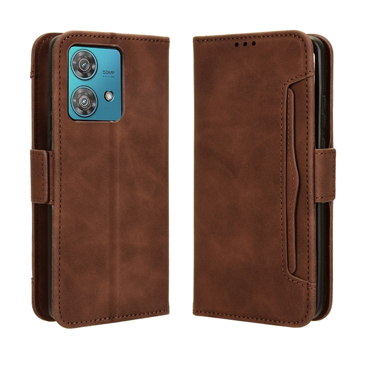 For Motorola Edge 40 Neo 5G Skin Feel Calf Texture Card Slots Leather Phone Case(Brown) - Motorola Cases by PMC TechLife | Online Shopping South Africa | PMC TechLife | Buy Now Pay Later Mobicred