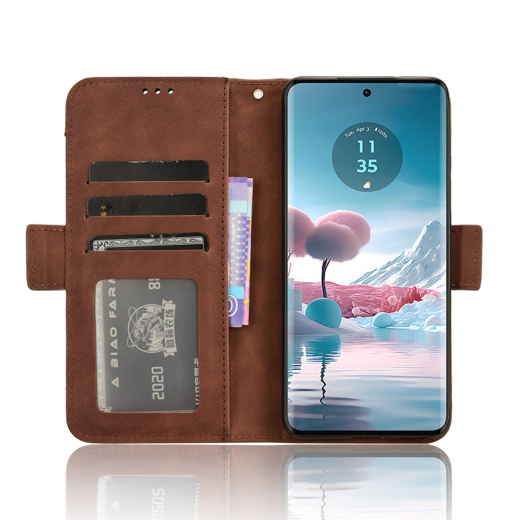 For Motorola Edge 40 Neo 5G Skin Feel Calf Texture Card Slots Leather Phone Case(Brown) - Motorola Cases by PMC TechLife | Online Shopping South Africa | PMC TechLife | Buy Now Pay Later Mobicred
