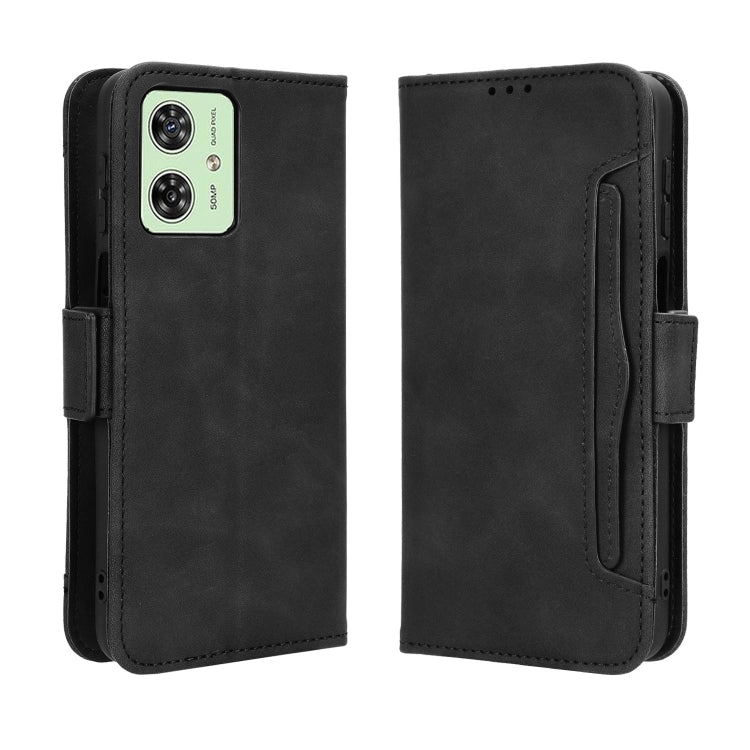 For Motorola Moto G54 5G Skin Feel Calf Texture Card Slots Leather Phone Case(Black) - Motorola Cases by PMC TechLife | Online Shopping South Africa | PMC TechLife | Buy Now Pay Later Mobicred
