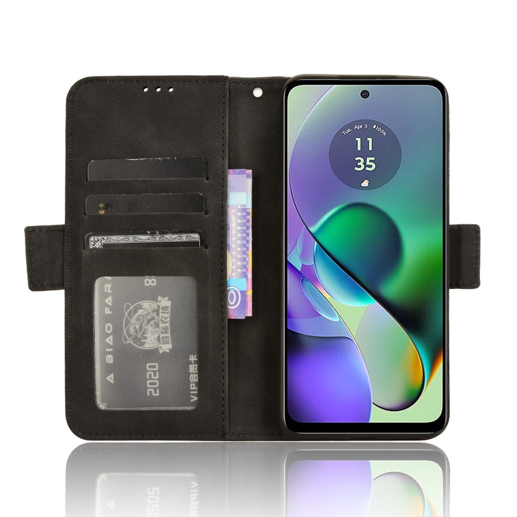 For Motorola Moto G54 5G Skin Feel Calf Texture Card Slots Leather Phone Case(Black) - Motorola Cases by PMC TechLife | Online Shopping South Africa | PMC TechLife | Buy Now Pay Later Mobicred