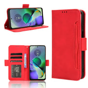 For Motorola Moto G54 5G Skin Feel Calf Texture Card Slots Leather Phone Case(Red)
