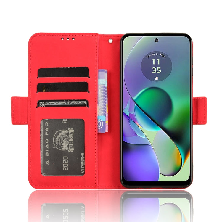 For Motorola Moto G54 5G Skin Feel Calf Texture Card Slots Leather Phone Case(Red) - Motorola Cases by PMC TechLife | Online Shopping South Africa | PMC TechLife | Buy Now Pay Later Mobicred
