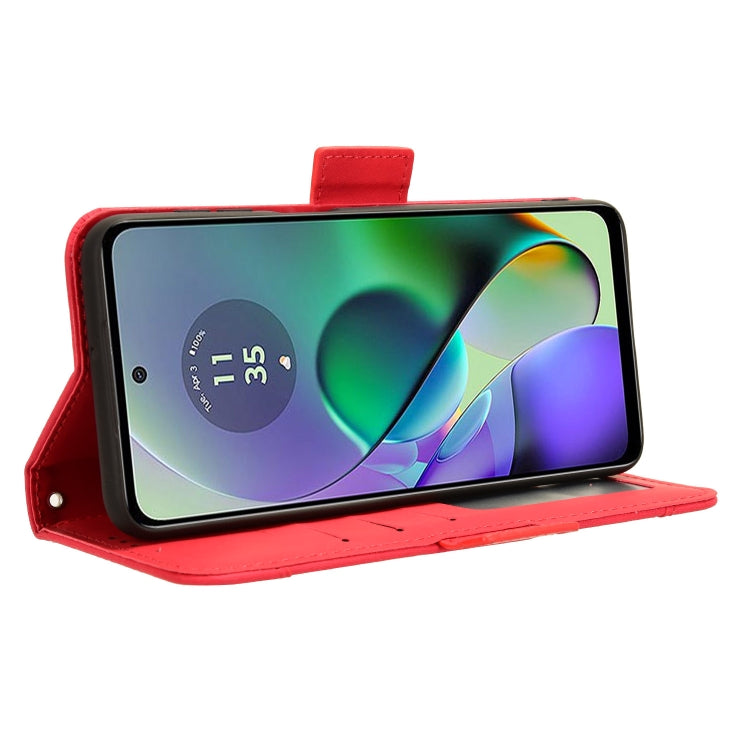 For Motorola Moto G54 5G Skin Feel Calf Texture Card Slots Leather Phone Case(Red)