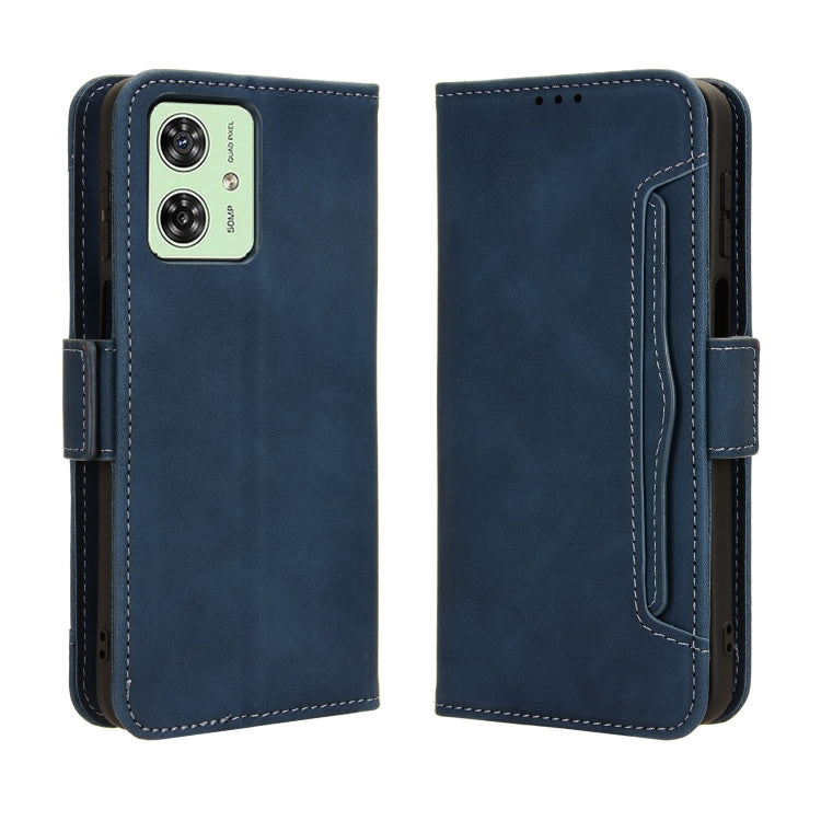 For Motorola Moto G54 5G Skin Feel Calf Texture Card Slots Leather Phone Case(Blue) - Motorola Cases by PMC TechLife | Online Shopping South Africa | PMC TechLife | Buy Now Pay Later Mobicred