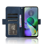 For Motorola Moto G54 5G Skin Feel Calf Texture Card Slots Leather Phone Case(Blue)