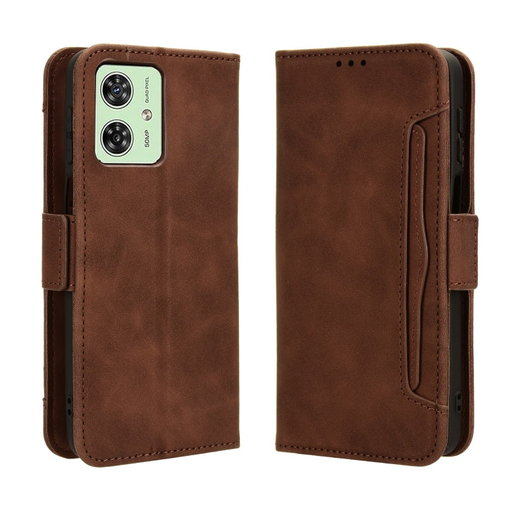 For Motorola Moto G54 5G Skin Feel Calf Texture Card Slots Leather Phone Case(Brown) - Motorola Cases by PMC TechLife | Online Shopping South Africa | PMC TechLife | Buy Now Pay Later Mobicred