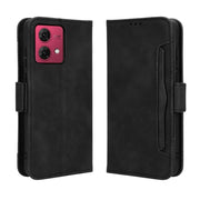 For Motorola Moto G84 5G Skin Feel Calf Texture Card Slots Leather Phone Case(Black)