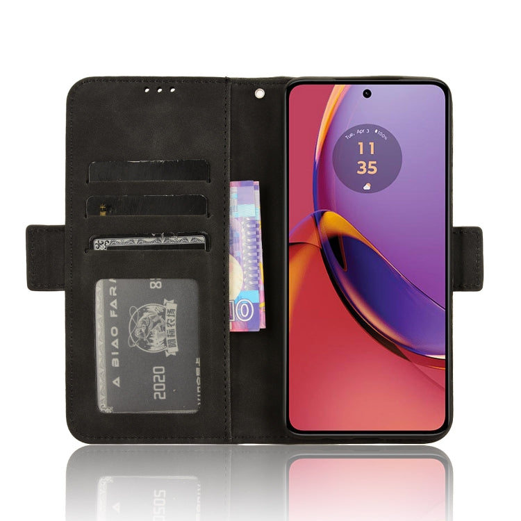For Motorola Moto G84 5G Skin Feel Calf Texture Card Slots Leather Phone Case(Black)