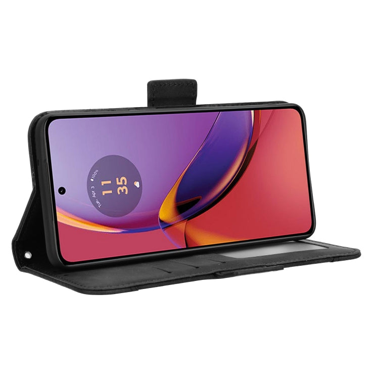 For Motorola Moto G84 5G Skin Feel Calf Texture Card Slots Leather Phone Case(Black)