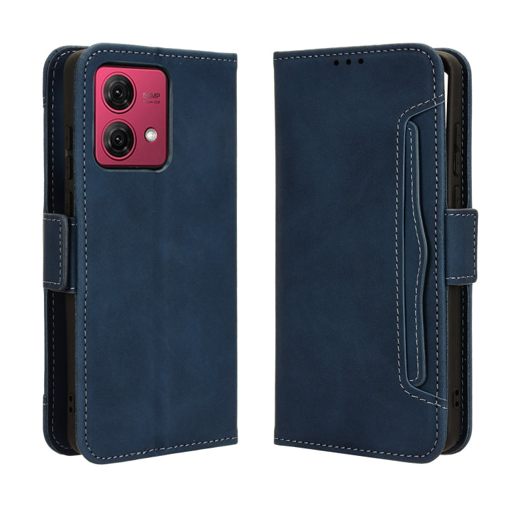 For Motorola Moto G84 5G Skin Feel Calf Texture Card Slots Leather Phone Case(Blue) - Motorola Cases by PMC TechLife | Online Shopping South Africa | PMC TechLife | Buy Now Pay Later Mobicred