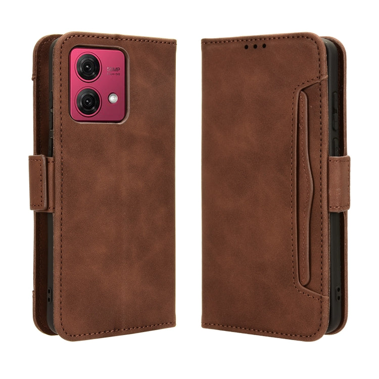 For Motorola Moto G84 5G Skin Feel Calf Texture Card Slots Leather Phone Case(Brown) - Motorola Cases by PMC TechLife | Online Shopping South Africa | PMC TechLife | Buy Now Pay Later Mobicred