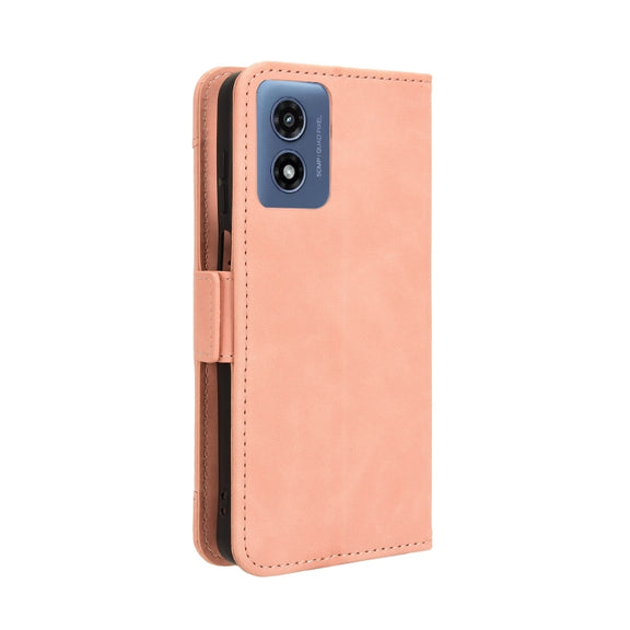 For Motorola Moto G Play 4G 2024 Skin Feel Calf Texture Card Slots Leather Phone Case(Pink)