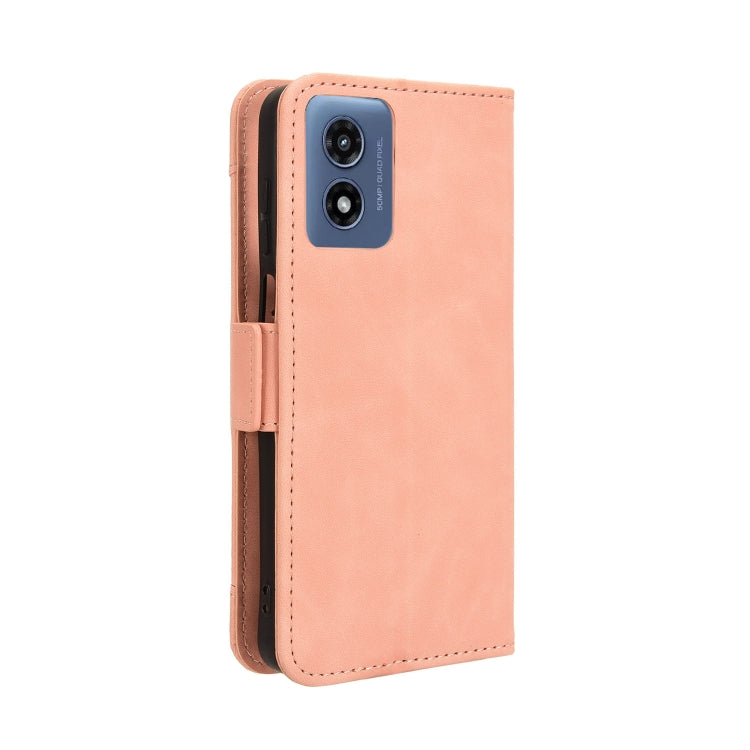 For Motorola Moto G Play 4G 2024 Skin Feel Calf Texture Card Slots Leather Phone Case(Pink)