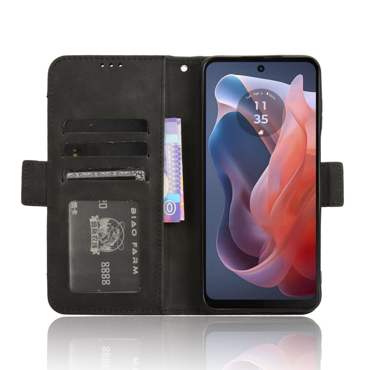 For Motorola Moto G Play 4G 2024 Skin Feel Calf Texture Card Slots Leather Phone Case(Black) - Motorola Cases by PMC TechLife | Online Shopping South Africa | PMC TechLife | Buy Now Pay Later Mobicred