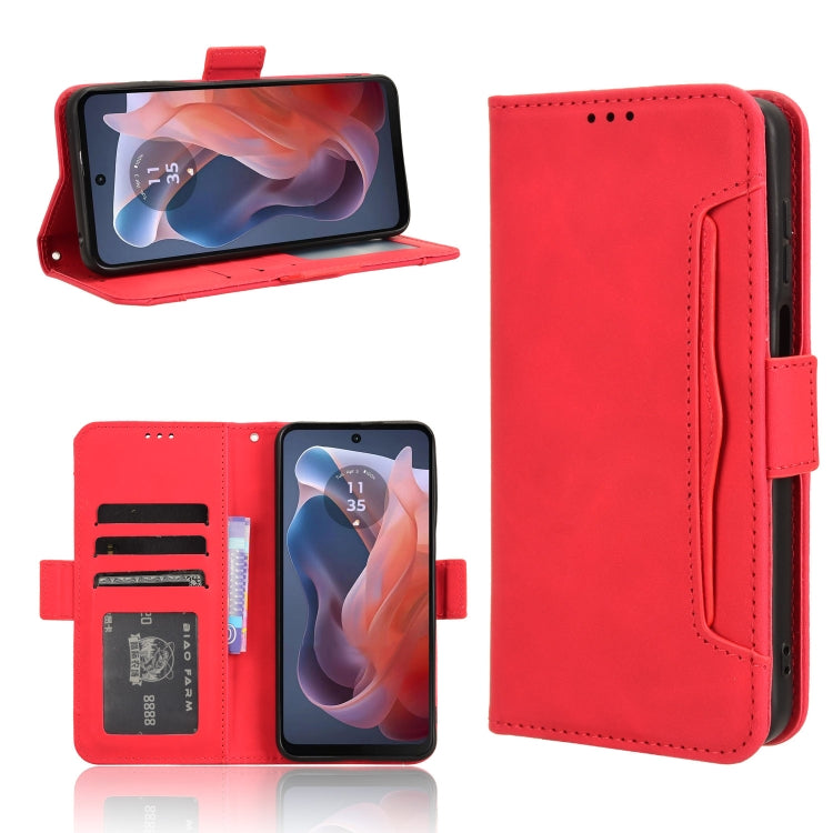 For Motorola Moto G Play 4G 2024 Skin Feel Calf Texture Card Slots Leather Phone Case(Red) - Motorola Cases by PMC TechLife | Online Shopping South Africa | PMC TechLife | Buy Now Pay Later Mobicred