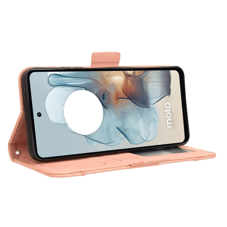 For Motorola Moto G Power 5G 2024 Skin Feel Calf Texture Card Slots Leather Phone Case(Pink)