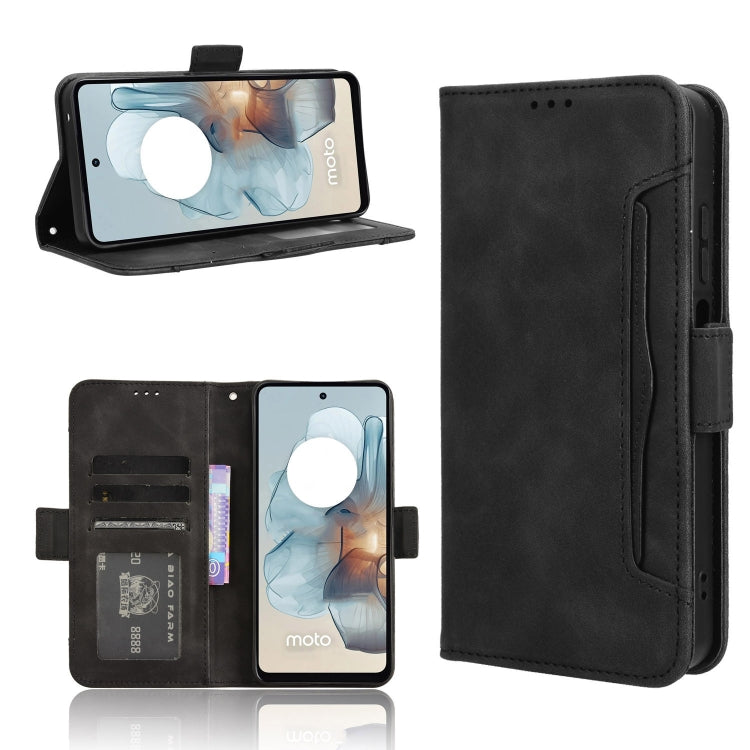 For Motorola Moto G Power 5G 2024 Skin Feel Calf Texture Card Slots Leather Phone Case(Black) - Motorola Cases by PMC TechLife | Online Shopping South Africa | PMC TechLife | Buy Now Pay Later Mobicred