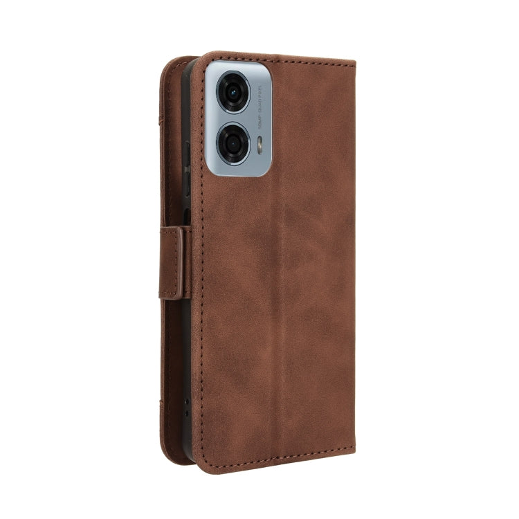 For Motorola Moto G Power 5G 2024 Skin Feel Calf Texture Card Slots Leather Phone Case(Brown) - Motorola Cases by PMC TechLife | Online Shopping South Africa | PMC TechLife | Buy Now Pay Later Mobicred
