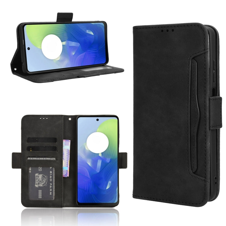 For Motorola Moto G04 / G24 Skin Feel Calf Texture Card Slots Leather Phone Case(Black) - Motorola Cases by PMC TechLife | Online Shopping South Africa | PMC TechLife | Buy Now Pay Later Mobicred