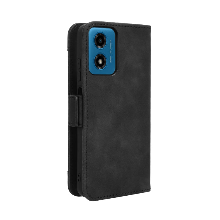 For Motorola Moto G04 / G24 Skin Feel Calf Texture Card Slots Leather Phone Case(Black) - Motorola Cases by PMC TechLife | Online Shopping South Africa | PMC TechLife | Buy Now Pay Later Mobicred