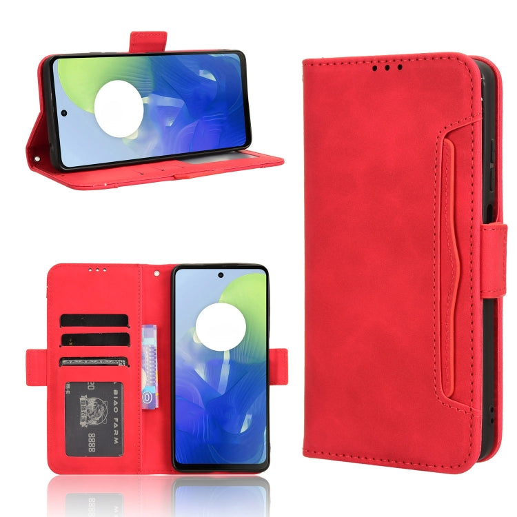 For Motorola Moto G04 / G24 Skin Feel Calf Texture Card Slots Leather Phone Case(Red) - Motorola Cases by PMC TechLife | Online Shopping South Africa | PMC TechLife | Buy Now Pay Later Mobicred