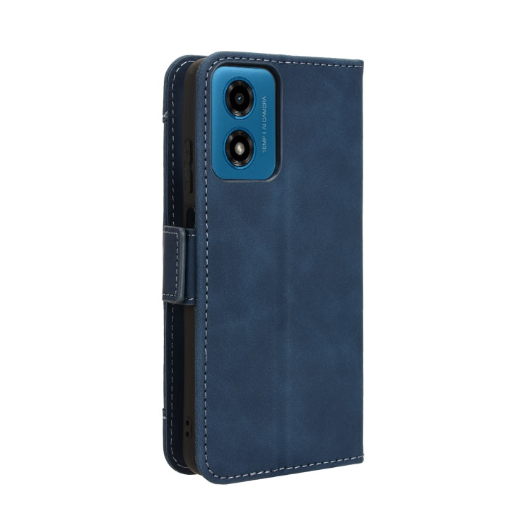 For Motorola Moto G04 / G24 Skin Feel Calf Texture Card Slots Leather Phone Case(Blue) - Motorola Cases by PMC TechLife | Online Shopping South Africa | PMC TechLife | Buy Now Pay Later Mobicred