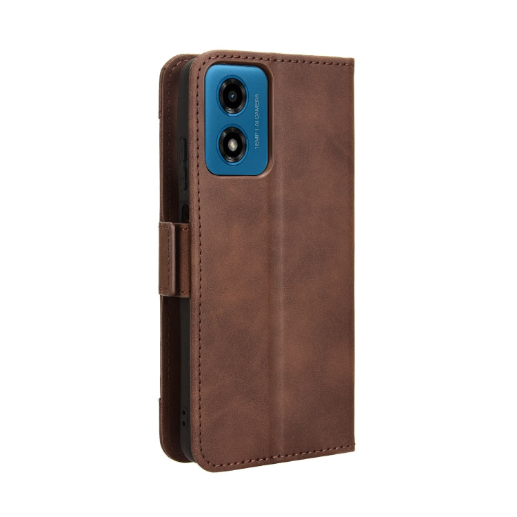 For Motorola Moto G04 / G24 Skin Feel Calf Texture Card Slots Leather Phone Case(Brown) - Motorola Cases by PMC TechLife | Online Shopping South Africa | PMC TechLife | Buy Now Pay Later Mobicred