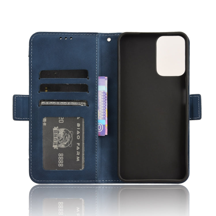 For Motorola Moto G34 5G Skin Feel Calf Texture Card Slots Leather Phone Case(Blue) - Motorola Cases by PMC TechLife | Online Shopping South Africa | PMC TechLife | Buy Now Pay Later Mobicred