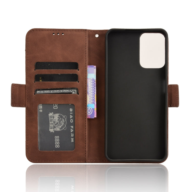 For Motorola Moto G34 5G Skin Feel Calf Texture Card Slots Leather Phone Case(Brown) - Motorola Cases by PMC TechLife | Online Shopping South Africa | PMC TechLife | Buy Now Pay Later Mobicred