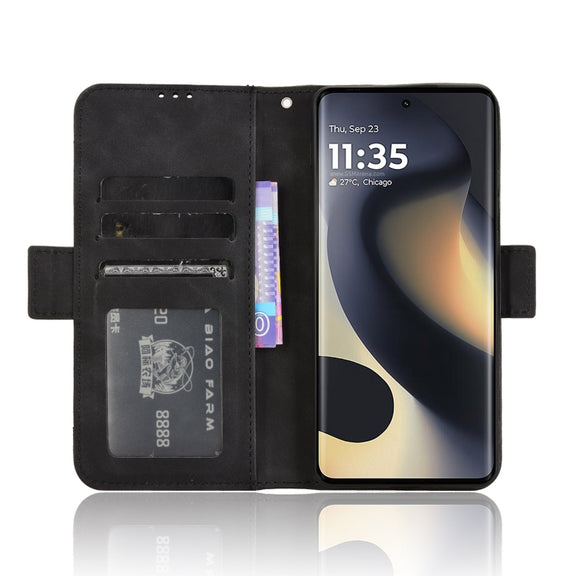 For Motorola Edge 2024 5G Skin Feel Calf Texture Card Slots Leather Phone Case(Black)