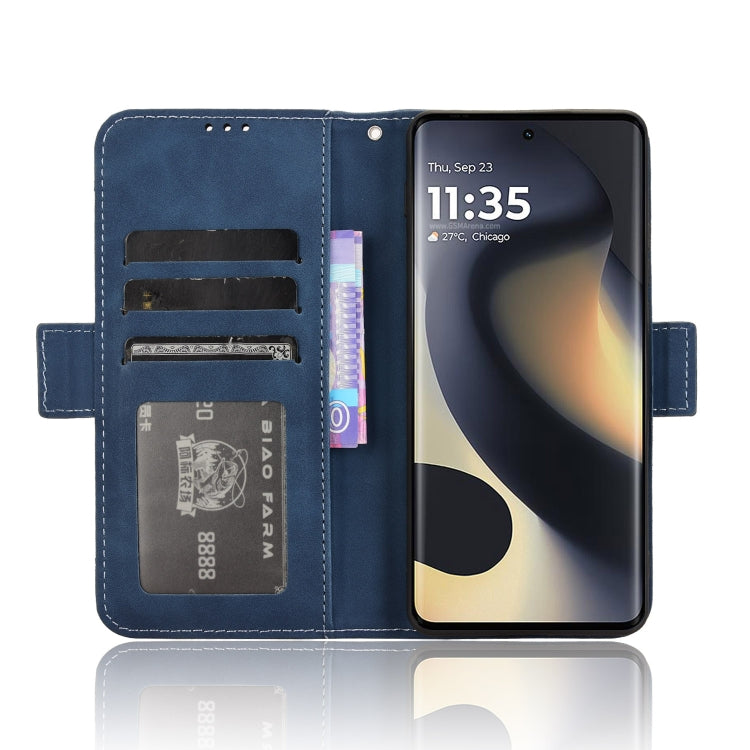 For Motorola Edge 2024 5G Skin Feel Calf Texture Card Slots Leather Phone Case(Blue)