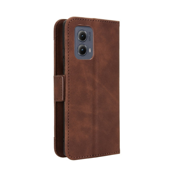 For Motorola Edge 2024 5G Skin Feel Calf Texture Card Slots Leather Phone Case(Brown)