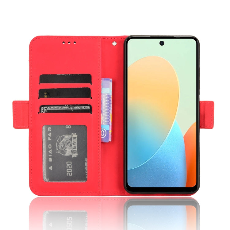 For Tecno Spark Go 2024 / Spark 20C Skin Feel Calf Texture Card Slots Leather Phone Case(Red) - Tecno Cases by PMC Jewellery | Online Shopping South Africa | PMC Jewellery | Buy Now Pay Later Mobicred